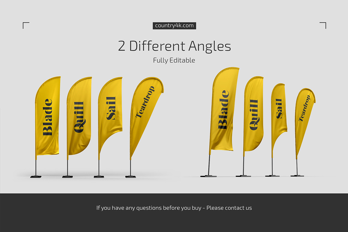 Feather Flags Mockup Set Feather Flags Mockup Set