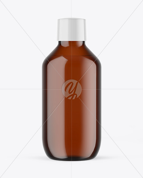 Amber Glass Cosmetic Bottle Mockup