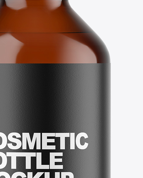 Amber Glass Cosmetic Bottle Mockup