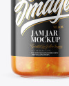 Clear Glass Jar with Orange Jam Mockup