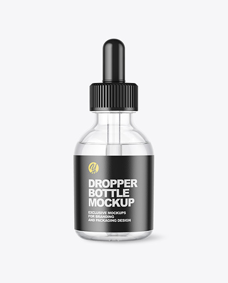 Clear Glass Dropper Bottle Mockup - Glass dropper bottle mockup