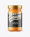 Clear Glass Jar with Orange Jam Mockup Clear Glass Jar with Orange Jam Mockup