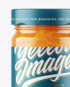 Clear Glass Jar with Orange Jam Mockup Clear Glass Jar with Orange Jam Mockup