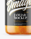 Clear Glass Jar with Orange Jam Mockup Clear Glass Jar with Orange Jam Mockup
