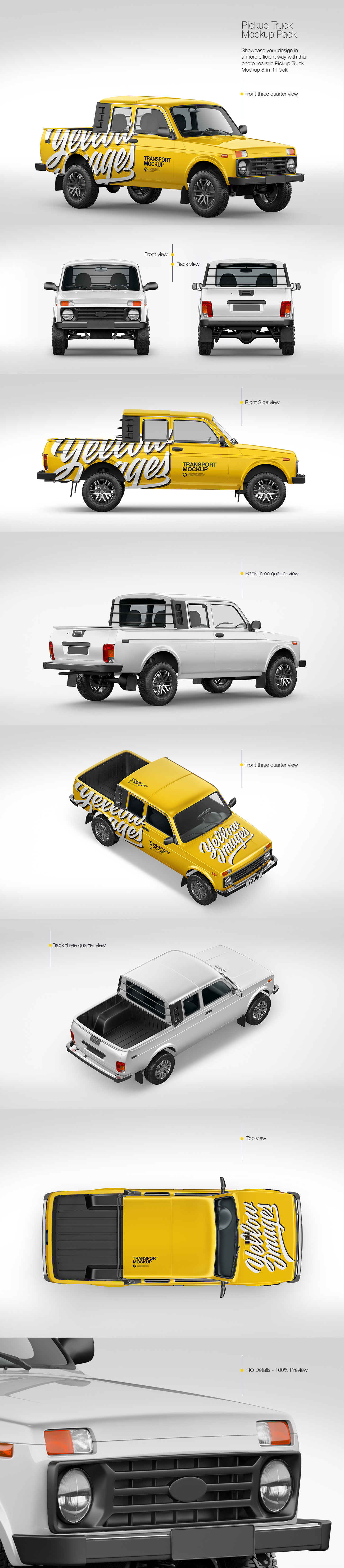 Pickup Truck Mockup Pack