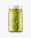 Clear Glass Jar with Kiwi Jam Mockup