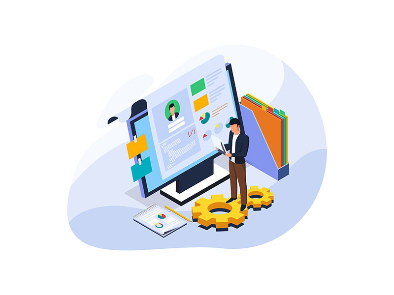 Set of Isometric Time Management Illustration Set of Isometric Time Management Illustration