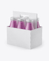 6 Pack Smoothie Bottle Carrier Mockup