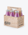 6 Pack Smoothie Bottle Carrier Mockup