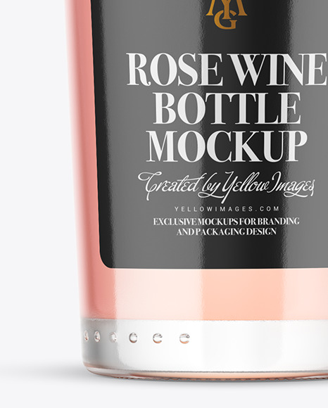 Rose Wine Bottle Mockup