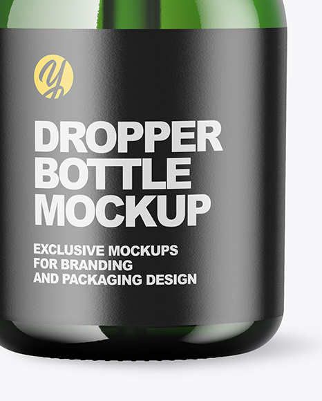 Green Dropper Bottle Mockup