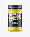 Clear Glass Jar with Lemon Jam Mockup