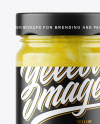 Clear Glass Jar with Lemon Jam Mockup