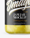 Clear Glass Jar with Lemon Jam Mockup