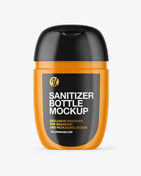 Glossy Sanitizer Bottle Mockup