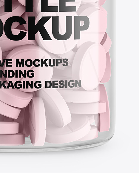 Clear Plastic Bottle With Pills Mockup