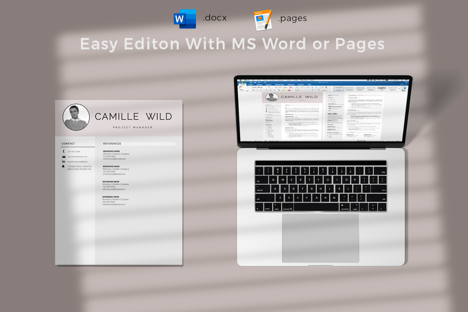 Professional CV Template for Project Manager. Instant Download Cover Letter & Resume with Photo Professional CV Template for Project Manager. Instant Download Cover Letter & Resume with Photo