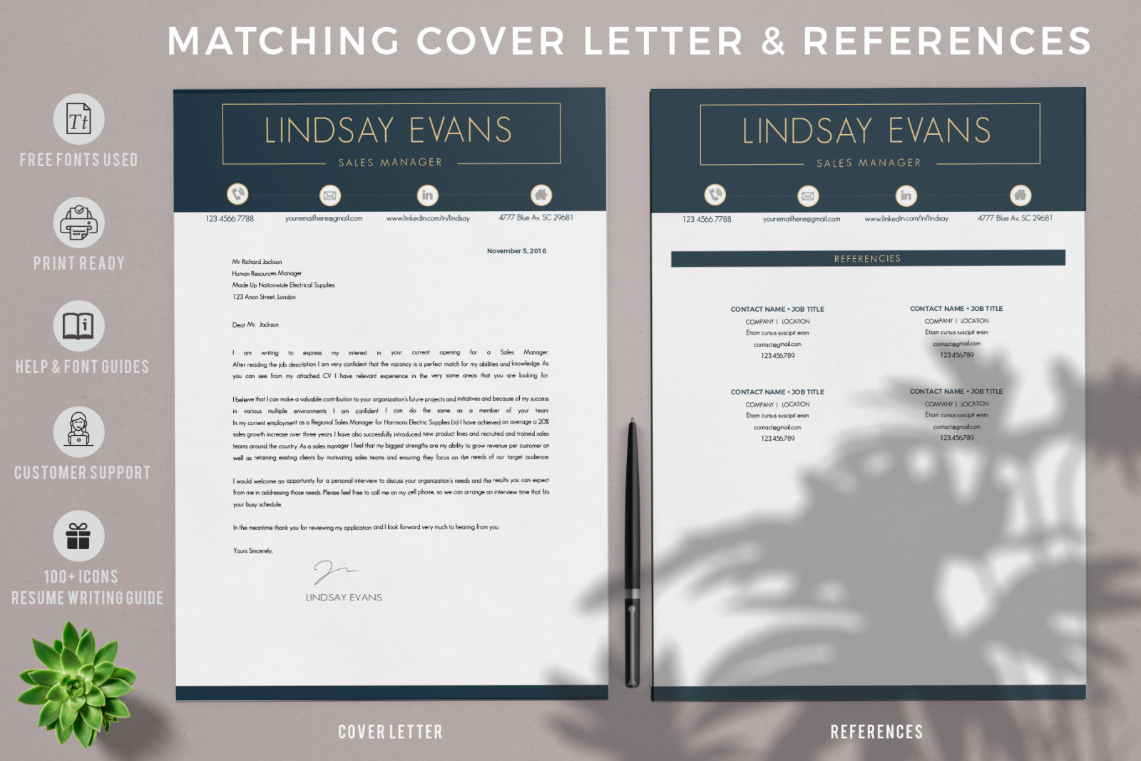 Sales Manager Professional Resume, CV template + Cover Letter template + References Template Sales Manager Professional Resume, CV template + Cover Letter template + References Template