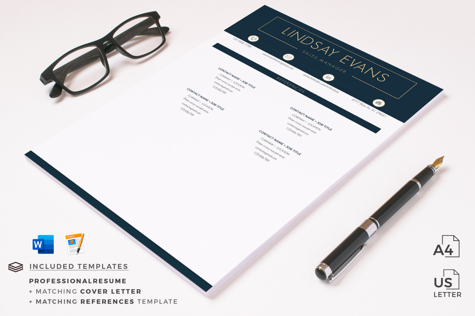 Sales Manager Professional Resume, CV template + Cover Letter template + References Template Sales Manager Professional Resume, CV template + Cover Letter template + References Template