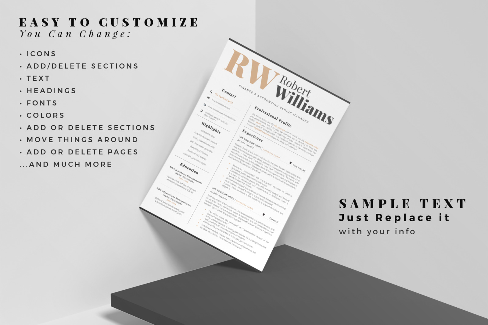 Accountant Sales Resume Template + Cover Letter format and References for MS Word and Mac Pages Accountant Sales Resume Template + Cover Letter format and References for MS Word and Mac Pages