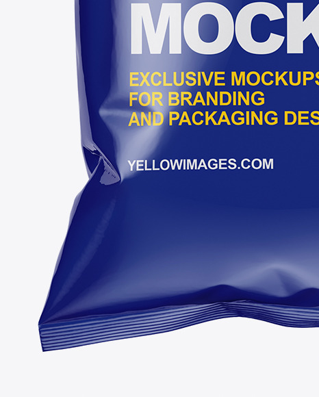 Glossy Snack Package Mockup - Front View