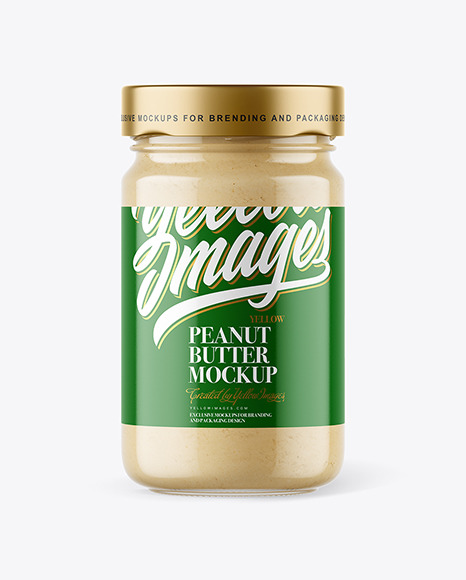 Clear Glass Jar with Powdered Peanut Butter Mockup