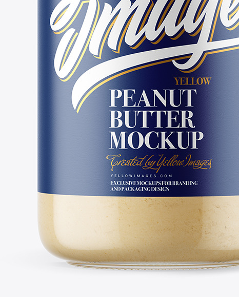 Clear Glass Jar with Powdered Peanut Butter Mockup