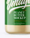 Clear Glass Jar with Powdered Peanut Butter Mockup