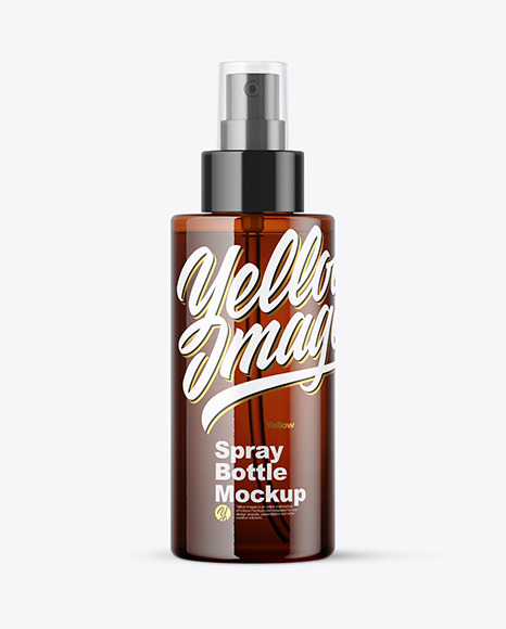 Amber Spray Bottle Mockup