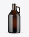 32 oz Dark Amber Glass Beer Bottle Mockup