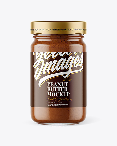 Clear Glass Jar with Powdered Chocolate Peanut Butter Mockup