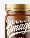 Clear Glass Jar with Powdered Chocolate Peanut Butter Mockup