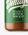 Clear Glass Jar with Powdered Chocolate Peanut Butter Mockup