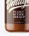 Clear Glass Jar with Powdered Chocolate Peanut Butter Mockup