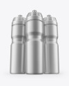 Three Matte Metallic Sport Bottles Mockup Three Matte Metallic Sport Bottles Mockup