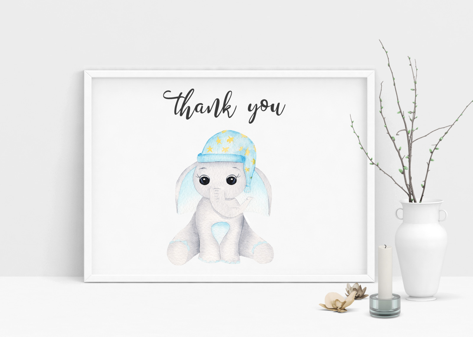 Watercolor Baby Boy Elephants Collection Watercolor Baby Boy Elephants Collection