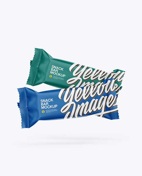 Two Matte Snack Bars Mockup