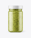 Clear Glass Jar with Pesto Sauce Mockup