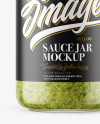 Clear Glass Jar with Pesto Sauce Mockup