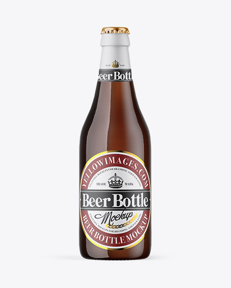 Amber Beer Bottle Mockup