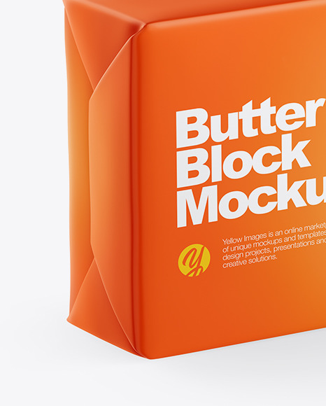 Matte Butter Block Mockup - Half Side View