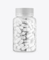 Clear Plastic Bottle With Pills Mockup