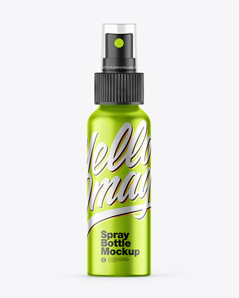 Metallic Spray Bottle Mockup - Glossy metallic air freshener