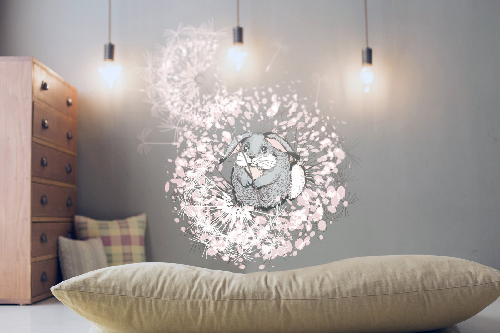 Pretty bunnies vector illustrations set Pretty bunnies vector illustrations set