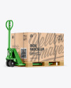 Hand Pallet Truck &amp; Kraft Box Mockup