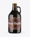 32 oz Dark Amber Glass Bottle With Dark Beer Mockup