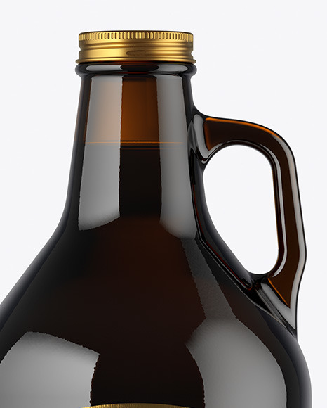 32 oz Dark Amber Glass Bottle With Dark Beer Mockup