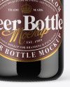 32 oz Dark Amber Glass Bottle With Dark Beer Mockup