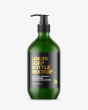 Frost Green Liquid Soap Bottle with Pump Mockup