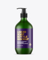 Frost Green Liquid Soap Bottle with Pump Mockup